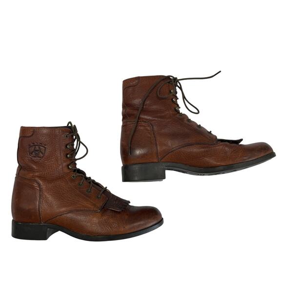 Ariat Heritage Lacer II Distressed Leather Boots Women's Size 9 Western Riding - Picture 2 of 10